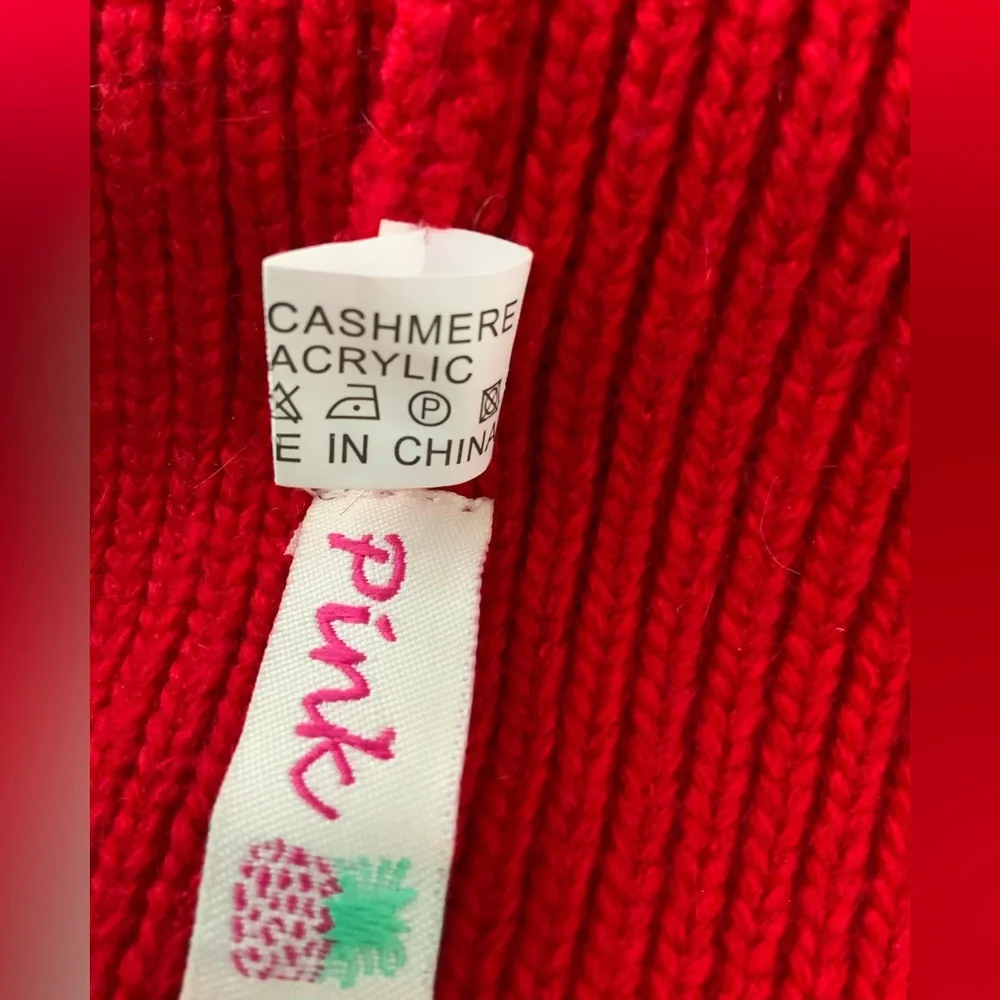 Red Rib-knit Beanie - Picture 5 of 6
